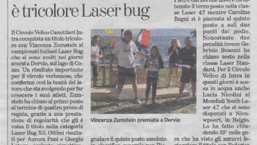 Vincenza Zumstein 1° classificata ai Campionati Italiani Laser Bug